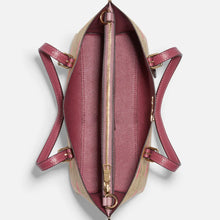 Cargar imagen en el visor de la galería, MOLLIE TOTE 25 IN SIGNATURE CANVAS WITH STRIPE HEART PRINT